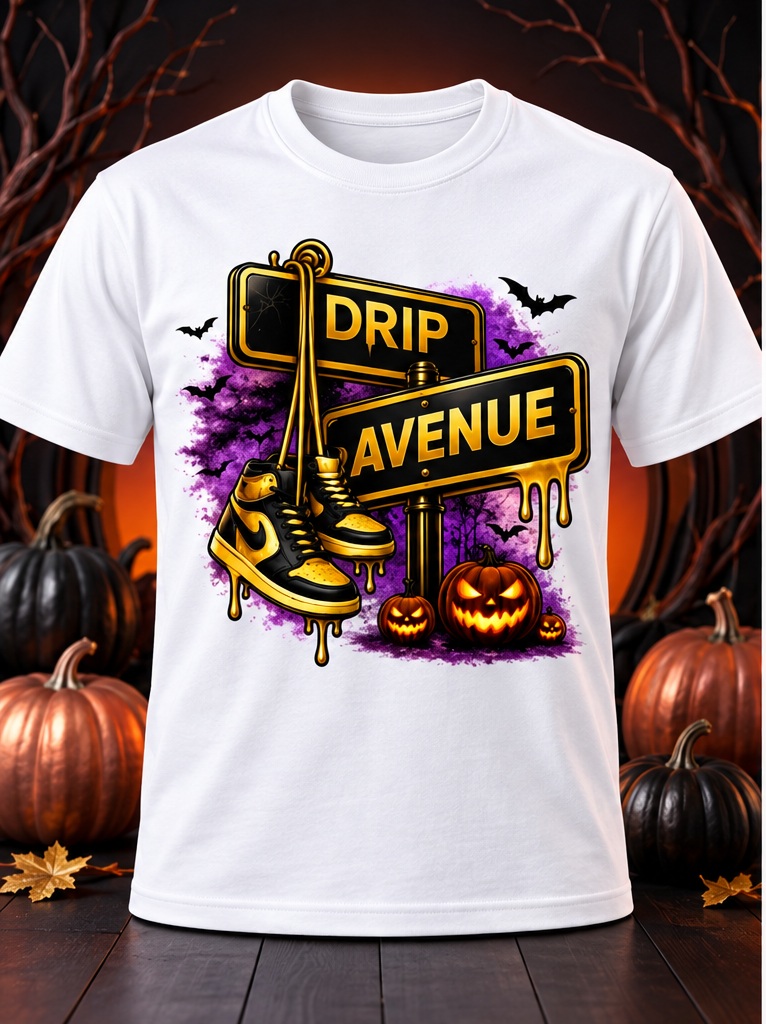 Halloween Street-Sign Tee in Black, view 2