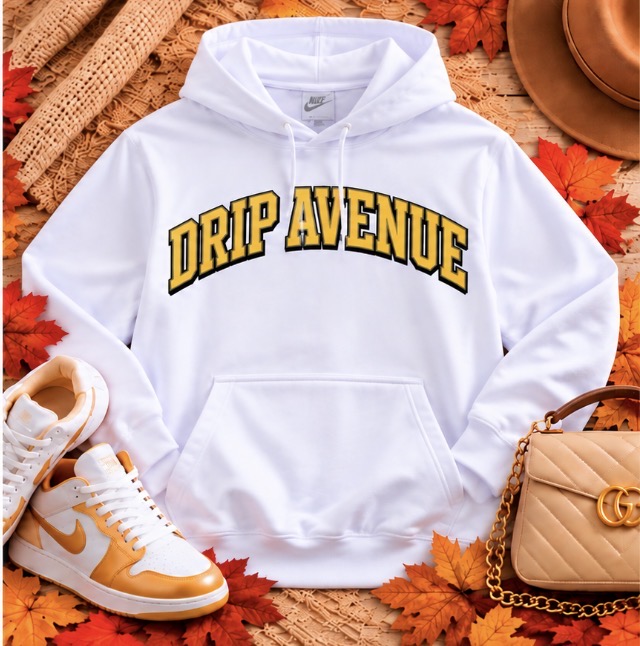 Signature Drip Avenue Lettering Hoodie in Black, view 2
