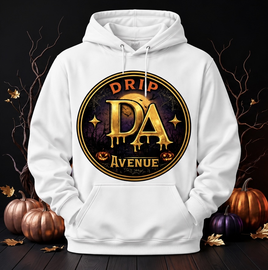 Halloween DA Emblem Hoodie in Black, view 2