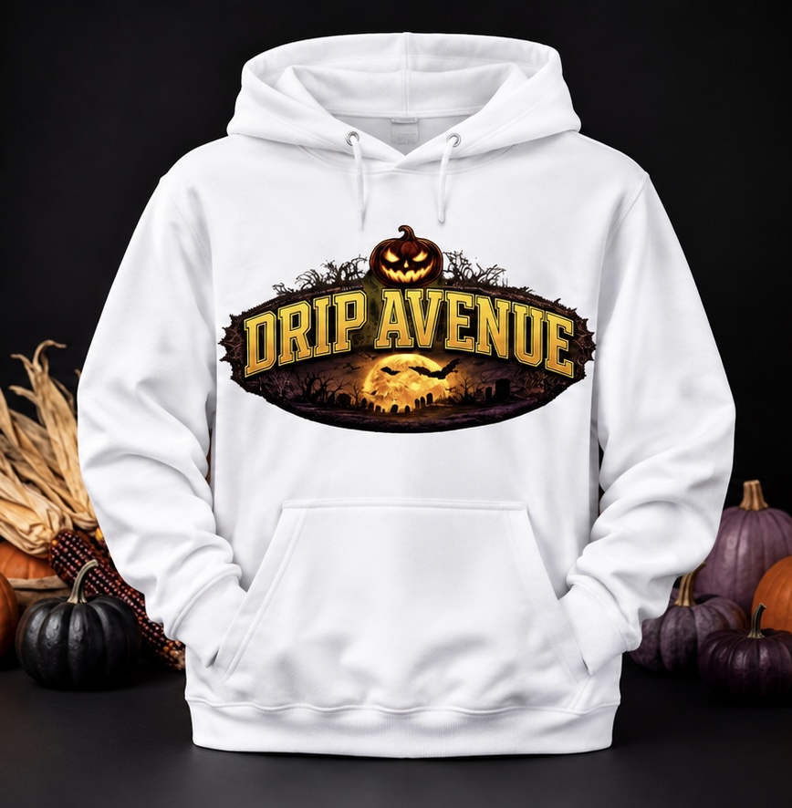 Halloween Lettering Hoodie in Black, view 2
