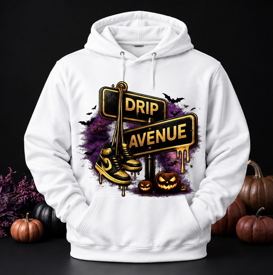 Halloween Street-Sign Hoodie in Black, view 2