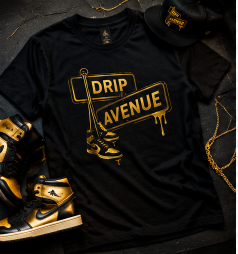 Drip Avenue Gold Statement Tee